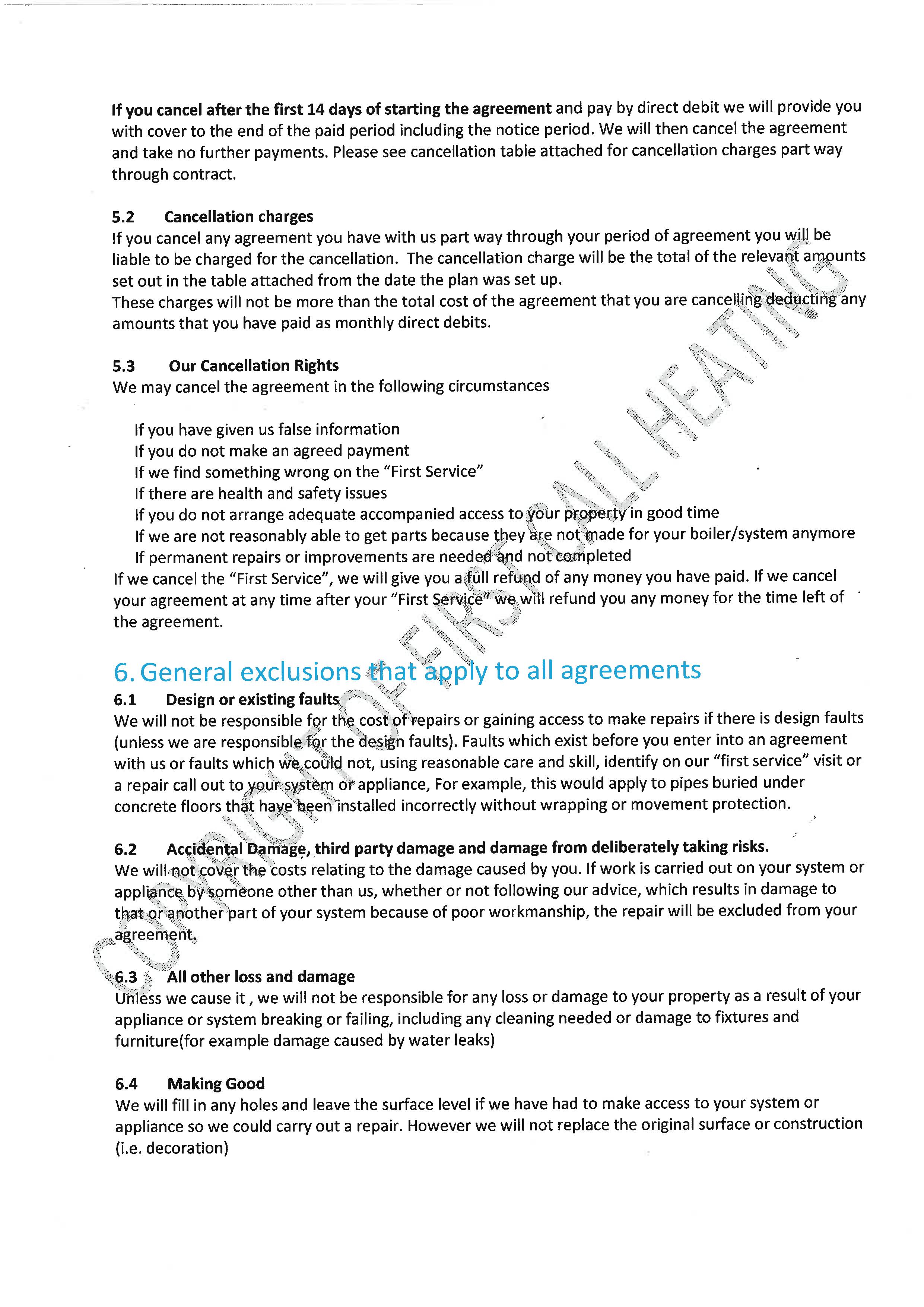 Care Plan Terms and Conditions First Call Heating Ltd
